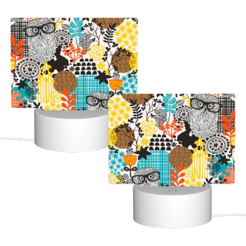 Rectangular Acrylic Night Light, A pattern of flowers and birds with glasses. Rectangular Acrylic Night Light, A Pattern Of Flowers And Birds With Glasses. -Cute Night Light Shop b514f3be915f50e4000e7a947243253049ea6491