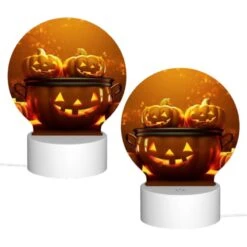 Round Acrylic Night Light, A Group Of Pumpkins Are Sitting In A Pot. 3 Round Acrylic Night Light, A Group Of Pumpkins Are Sitting In A Pot. -Cute Night Light Shop b52b3ba77f5e81a53e319e5b687ba55e25b9965f
