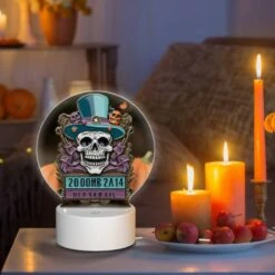 Round Acrylic Night Light, A Skeleton Wearing A Top Hat And A Purple Suit With The Words 200MB 2014 On It. 8 Round Acrylic Night Light, A Skeleton Wearing A Top Hat And A Purple Suit With The Words 200MB 2014 On It. -Cute Night Light Shop b52d357d638ce649b036c6edae31cce0d31bbab9