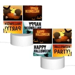 Rectangular Acrylic Night Light, A Collection Of Four Different Halloween Party Images. -Cute Night Light Shop b6256a6d696bd58896b05c5be3b72b85e1eb13bf