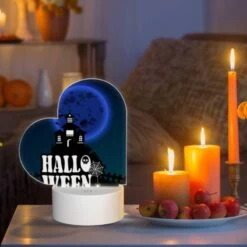 Love Acrylic Night Light, A Spooky Halloween Scene With A Haunted House And A Moon In The Background. -Cute Night Light Shop b6a9afa0217ac0624fcb640c182d1b313cb1c358
