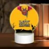 Round Acrylic Night Light, A Halloween Banner With A Bat And A Pumpkin. -Cute Night Light Shop b6eb24ba0343da700b530005aa66fb8e0c7e42dc