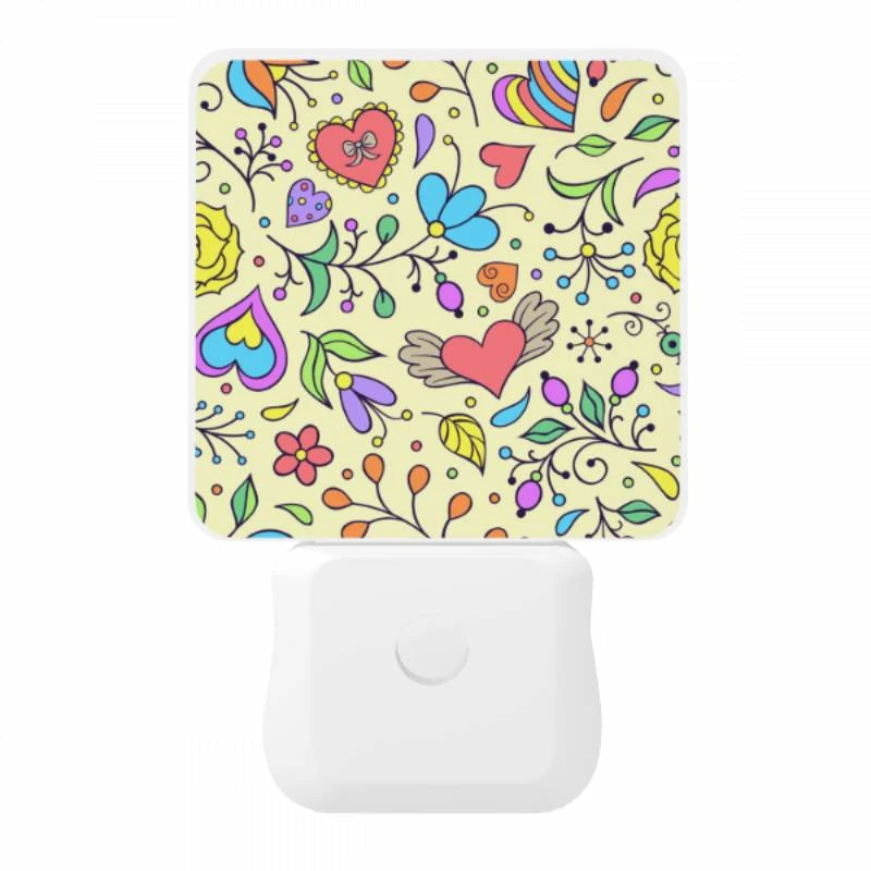 Night Light, A colorful floral pattern with hearts and flowers. Night Light, A Colorful Floral Pattern With Hearts And Flowers. -Cute Night Light Shop b7ae394d8a550f0278882d0ba0ac9caa088a2bdb