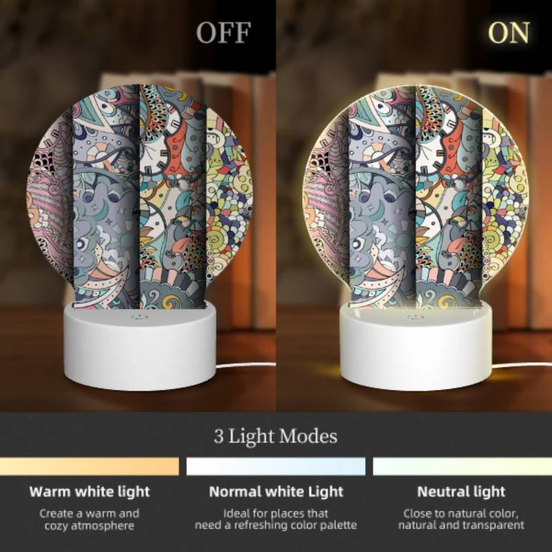 Round Acrylic Night Light, Three colorful clocks are displayed on a wall. Round Acrylic Night Light, Three Colorful Clocks Are Displayed On A Wall. -Cute Night Light Shop b7caf42bc48a19bda467d399872c0a326b2dedef