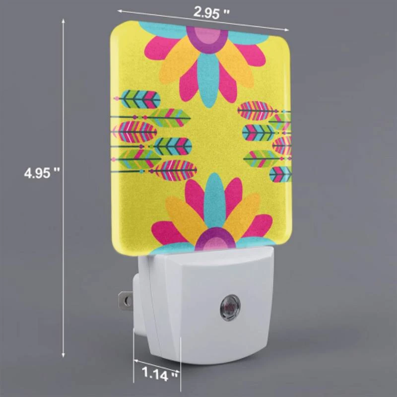 Night Light Set of 2, A colorful flower with a purple center and yellow petals. Night Light Set Of 2, A Colorful Flower With A Purple Center And Yellow Petals. -Cute Night Light Shop b7f586ba976a30f0a4627921fe4d75997b370ca3