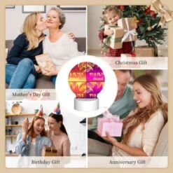 Round Acrylic Night Light, A Colorful Beach Sign With The Word "Miami" On It. -Cute Night Light Shop b82a5491a1ff06b855a98f951aa2da34dfd29875