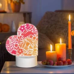 Love Acrylic Night Light, A Colorful Floral Pattern With A Bunny In The Middle. -Cute Night Light Shop b85254f1ef3b36b1be7fee2d049a33516771c99c
