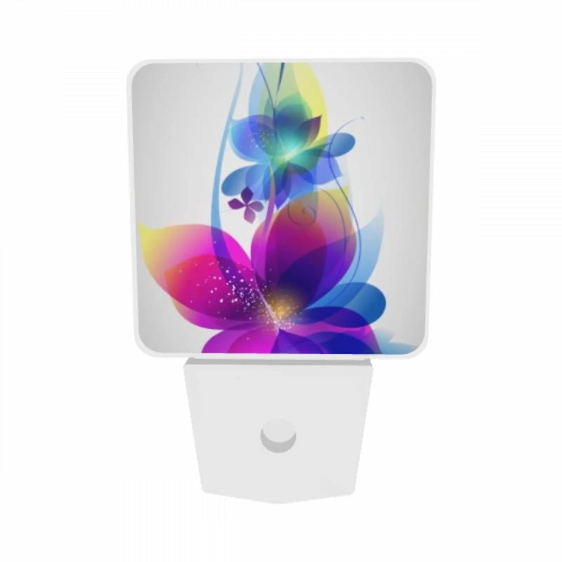 Night Light Set of 2, A colorful flower with a blue center and yellow petals. Night Light Set Of 2, A Colorful Flower With A Blue Center And Yellow Petals. -Cute Night Light Shop b9019f79ea5edf0496d9edfbd0db6c7c5d8bfdfa