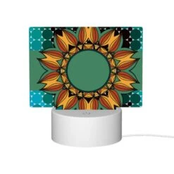 Rectangular Acrylic Night Light, A Colorful Sunflower With A Green Center. -Cute Night Light Shop b960eec966f87ab19cbb8dc99f52f86aee2053b0