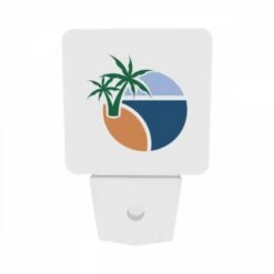 Night Light Set Of 2, A Green Palm Tree Is Growing Out Of A Blue Circle. -Cute Night Light Shop b9b526a686a5d26cdd3cac3c44751a5d2f4a630c