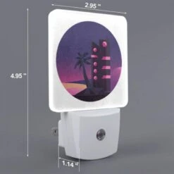 Night Light, A Tall Building With A Pink And Black Color Scheme Is Lit Up At Night. -Cute Night Light Shop b9c82aeabd707d206feed7be516fcbc5e53ff8fc