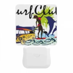Night Light, A Woman Is Surfing On A Surfboard In Front Of A Yellow And Blue Van. -Cute Night Light Shop b9f32dbe11d88c78758ec792accc2fd89ae25db4