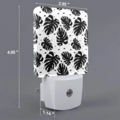 Night Light, A Pattern Of Leaves On A Black And White Background. 3 Night Light, A Pattern Of Leaves On A Black And White Background. -Cute Night Light Shop b9fc99f294c76a5a15a0541cf7c76c40f93f6834