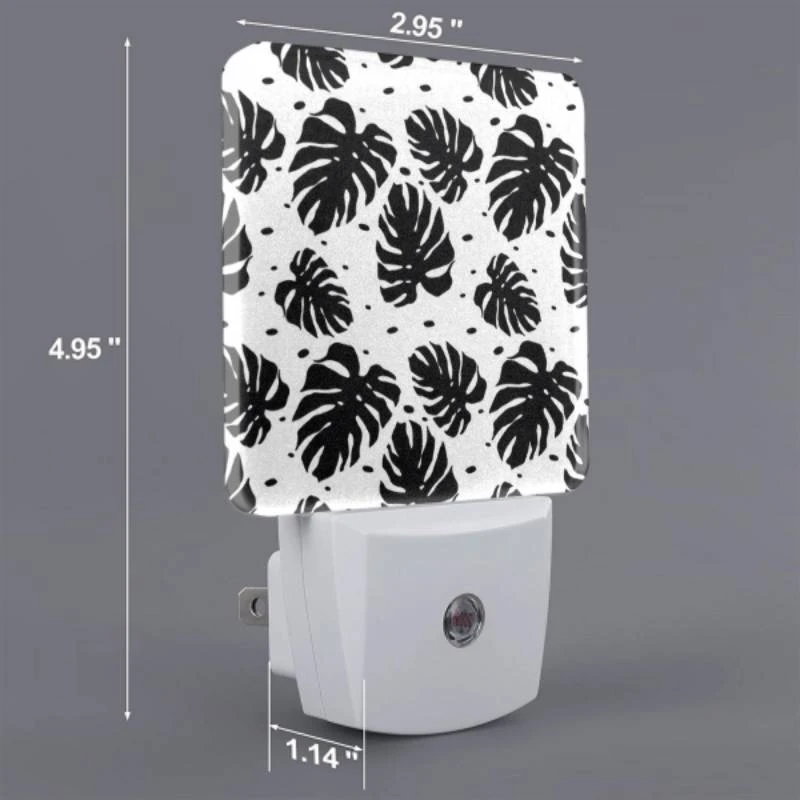 Night Light, A pattern of leaves on a black and white background. Night Light, A Pattern Of Leaves On A Black And White Background. -Cute Night Light Shop b9fc99f294c76a5a15a0541cf7c76c40f93f6834