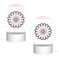 Round Acrylic Night Light, A Purple Flower With A White Center. -Cute Night Light Shop ba1dc2a3e3581e64148d5d25bf42674a0d2b44b4