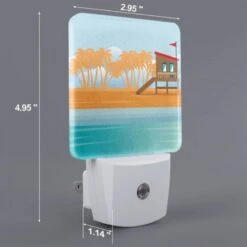 Night Light Set Of 2, A Small Hut Is Situated On A Sandy Beach. -Cute Night Light Shop baf10d30bbb00fab376aebd467fc7f46dc2c3dbd