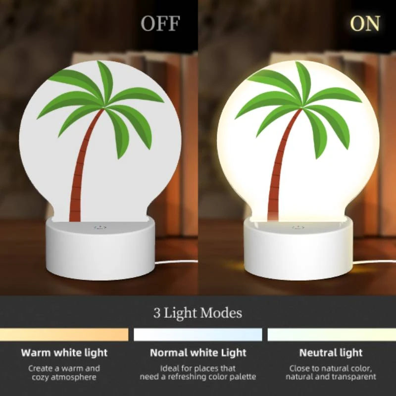 Round Acrylic Night Light, A green and brown palm tree. Round Acrylic Night Light, A Green And Brown Palm Tree. -Cute Night Light Shop bb22f9bdc92732c194c483ffcf2cbe1398f24816