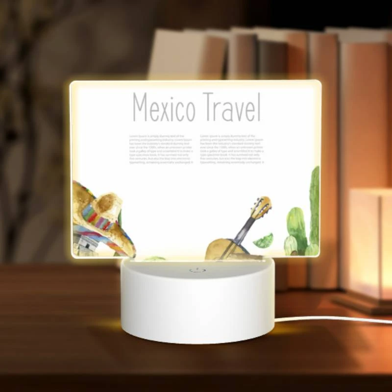 Rectangular Acrylic Night Light, A colorful poster advertising Mexico travel. Rectangular Acrylic Night Light, A Colorful Poster Advertising Mexico Travel. -Cute Night Light Shop bb35c2471e5464ff632e663c3fd80700d98f21fc