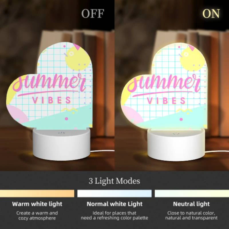 Love Acrylic Night Light, A colorful graphic with the words "Summer Vibes" written on it. Love Acrylic Night Light, A Colorful Graphic With The Words "Summer Vibes" Written On It. -Cute Night Light Shop bb37467943157073bc3b2bc031487d98648fe5cf