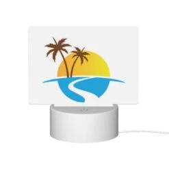 Rectangular Acrylic Night Light, A Sunset With Two Palm Trees And A Blue Ocean. -Cute Night Light Shop bbbeca0f9b1d1fc39756624ec811e69d8fb6c0e6