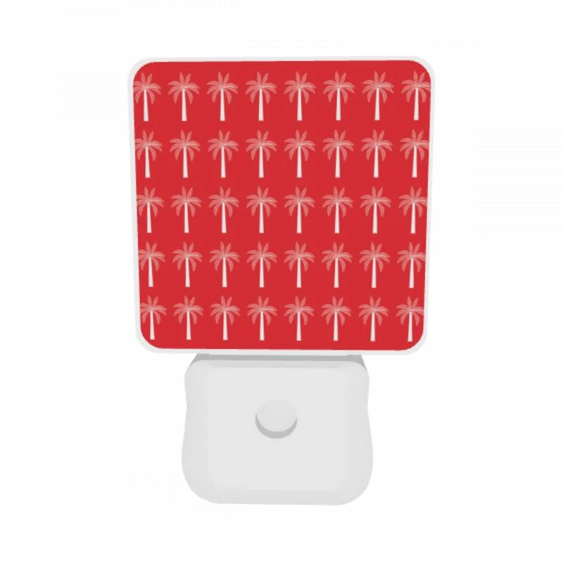 Night Light Set of 2, A pattern of palm trees on a red background. Night Light Set Of 2, A Pattern Of Palm Trees On A Red Background. -Cute Night Light Shop bc37ea63109459e73b5e05de79cf6a03a012db3e