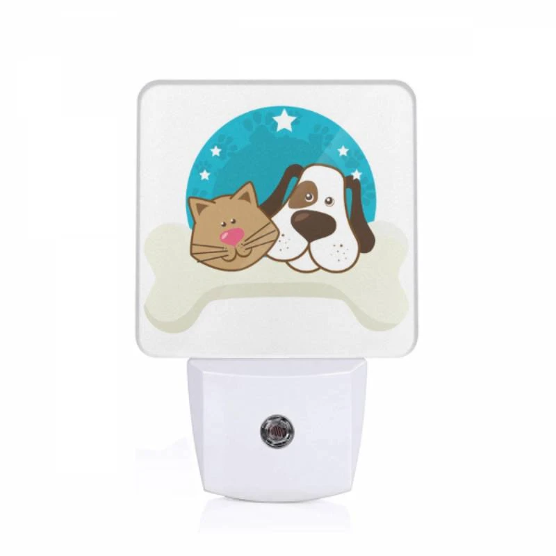 Night Light, A cat and a dog are laying together on a white bone. Night Light, A Cat And A Dog Are Laying Together On A White Bone. -Cute Night Light Shop bd204d92ff3b67cd7940b2b3f7bca3a3f258a501