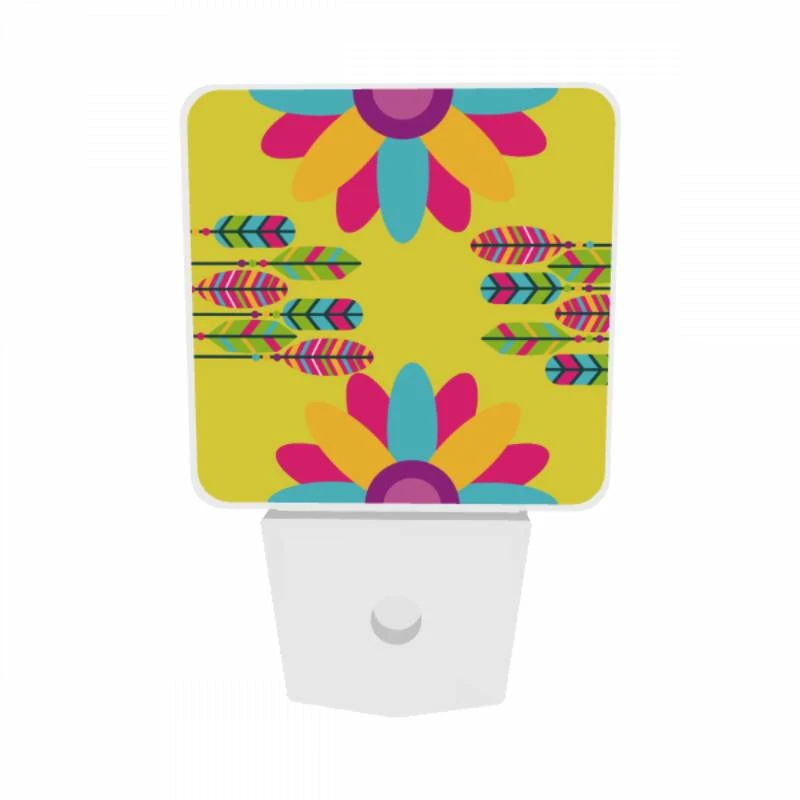 Night Light Set of 2, A colorful flower with a purple center and yellow petals. Night Light Set Of 2, A Colorful Flower With A Purple Center And Yellow Petals. -Cute Night Light Shop bd3e77ea7e1d81ab9c706d4f28bb6bbe4b66013c