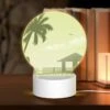 Round Acrylic Night Light, A Woman Stands On A Pier -Cute Night Light Shop bd4af56cf1c3984c35df2356b19b00fa3e27fd06