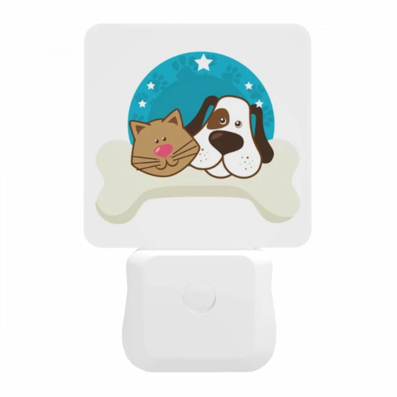 Night Light, A cat and a dog are laying together on a white bone. Night Light, A Cat And A Dog Are Laying Together On A White Bone. -Cute Night Light Shop be3d07876c0e4b443bf9c8e9bb2f9b0a497fb3c5