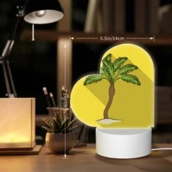 Love Acrylic Night Light, A Palm Tree Is On A Yellow Background. -Cute Night Light Shop be67dfd6fc39ad8839b9d8d0f561588e0653bf4d