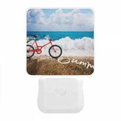 Night Light, A Red Bicycle Is Parked On The Beach. -Cute Night Light Shop be94335aeb290c172dd4095fc96e3d50f59312b6
