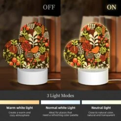 Love Acrylic Night Light, A Colorful Floral Pattern With Birds And Berries. -Cute Night Light Shop bf7bfdbddfd48fd3af98294731eed1c8e3eeedd0