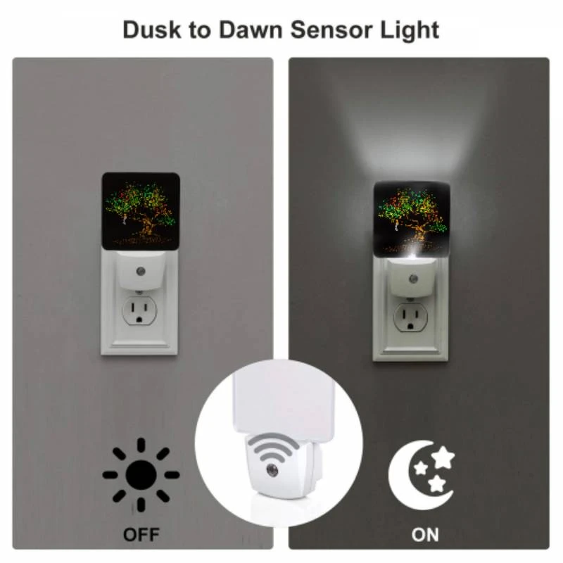 Night Light Set of 2, A woman is sitting in a tree with a colorful background. Night Light Set Of 2, A Woman Is Sitting In A Tree With A Colorful Background. -Cute Night Light Shop bf89a8f0fab1d1e67d00dcddf9e03c73a66ed649