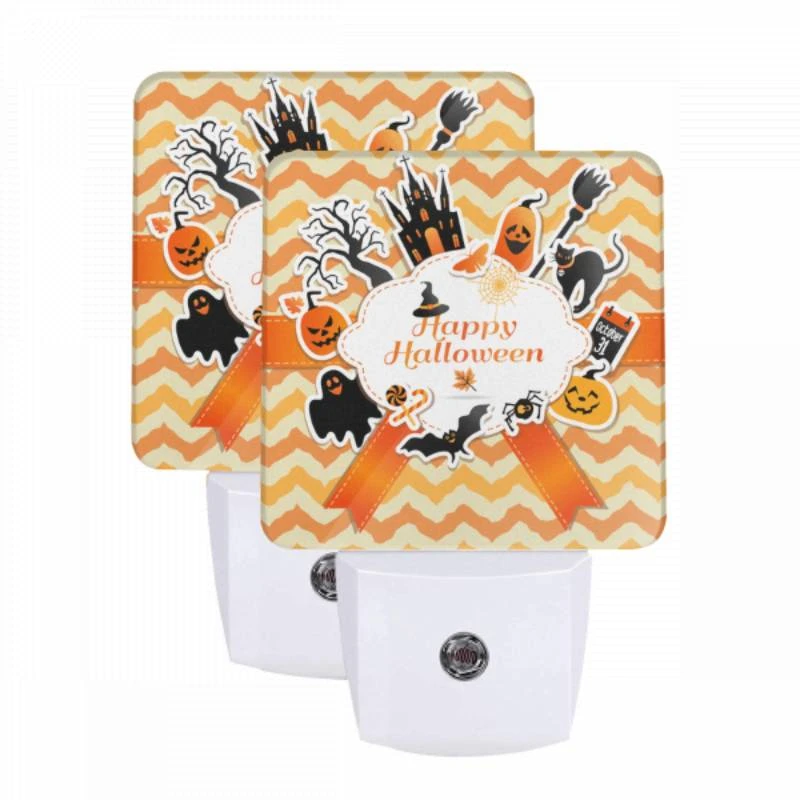 Night Light Set of 2, A colorful sticker with a witch on it and the words "Happy Halloween" on it. Night Light Set Of 2, A Colorful Sticker With A Witch On It And The Words "Happy Halloween" On It. -Cute Night Light Shop bfd88daeb1723d3d1405587c8647301c0759b7cf