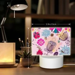 Rectangular Acrylic Night Light, A Colorful Floral Pattern With Pink -Cute Night Light Shop bffb008226a6154b85032224f69e88032dbe5782