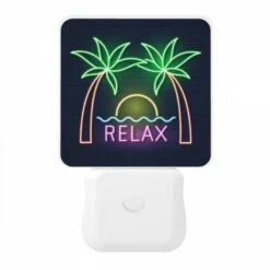 Night Light, A Neon Sign That Says "Relax" With Palm Trees In The Background. 10 Night Light, A Neon Sign That Says "Relax" With Palm Trees In The Background. -Cute Night Light Shop bffedab473ee9fecda35c2fbdf80a975d968f78f