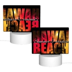 Rectangular Acrylic Night Light, A Colorful Advertisement For A Hawaiian Beach. -Cute Night Light Shop c0f10eda26c65e5c7cf1ed1b4f6c9ec617481be2