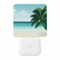 Night Light, A Palm Tree Is On A Beach With A Blue Ocean In The Background. -Cute Night Light Shop c10e6658c322d0e80c41ca88a093e79a08a72038
