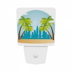 Night Light Set Of 2, A Cityscape With Palm Trees And A Tall Building In The Background. 8 Night Light Set Of 2, A Cityscape With Palm Trees And A Tall Building In The Background. -Cute Night Light Shop c13fe2dda6847ce08d2b9892f11f0971ca61f557