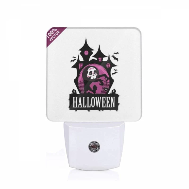 Night Light, A Halloween poster with a spooky castle and a skeleton. Night Light, A Halloween Poster With A Spooky Castle And A Skeleton. -Cute Night Light Shop c16566b0bc0d0ca79c6887e2320e7e85b45e46f7