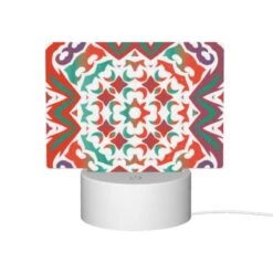 Rectangular Acrylic Night Light, A Colorful And Intricate Design On A Red Background. -Cute Night Light Shop c16fdcf449f3b51492480040e76871b162f54607