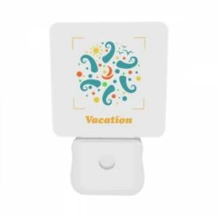 Night Light Set Of 2, A Colorful Sunflower With A Yellow Background And The Word Vacation Written In Yellow. -Cute Night Light Shop c392aa39340d9f68fc2511560f8172ab198892b2