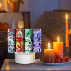 Rectangular Acrylic Night Light, Four Different Colored Designs Of A Clock. -Cute Night Light Shop c46b849844387883ac946691c9228b328e59d224