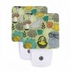 Night Light Set Of 2, A Colorful Cartoon Of A Bunny And A Mushroom With A Basket Of Fruit. -Cute Night Light Shop c490a5314295128223ab6fbf81a4195d03906349