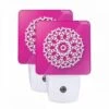 Night Light Set Of 2, A White Snowflake Design On A Pink Background. -Cute Night Light Shop c4abadc83a40c6b74e4d374d15ac310e93729852
