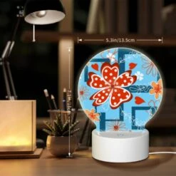 Round Acrylic Night Light, A Red Flower With White Polka Dots Is Surrounded By Other Flowers. 7 Round Acrylic Night Light, A Red Flower With White Polka Dots Is Surrounded By Other Flowers. -Cute Night Light Shop c4dd31397480614d11ec9285cb29718168a9e432