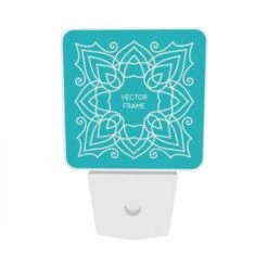 Night Light Set Of 2, A Blue And White Floral Design Is Displayed On A Blue Background. -Cute Night Light Shop c4f3a56188b7ea99293171b8bdc5510dfefff2d0