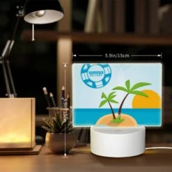 Rectangular Acrylic Night Light, A Palm Tree Is Growing On A Small Island In The Middle Of The Ocean. 7 Rectangular Acrylic Night Light, A Palm Tree Is Growing On A Small Island In The Middle Of The Ocean. -Cute Night Light Shop c4f6afb83d7db1c8092d5fcf4ab68bae43ca88e2