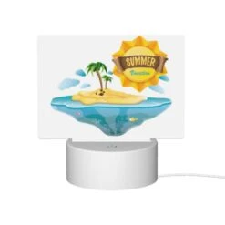 Rectangular Acrylic Night Light, A Sunny Island With A Palm Tree And A Yellow Sun. -Cute Night Light Shop c57241acd90f9237a052416cc5123a6c8f4576b9