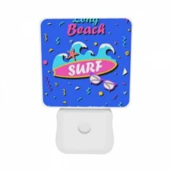 Night Light Set Of 2, A Colorful Surfing Zone Sign With A Pink And Blue Background. -Cute Night Light Shop c68fcf971929802345d83595362002fc2e7882dd